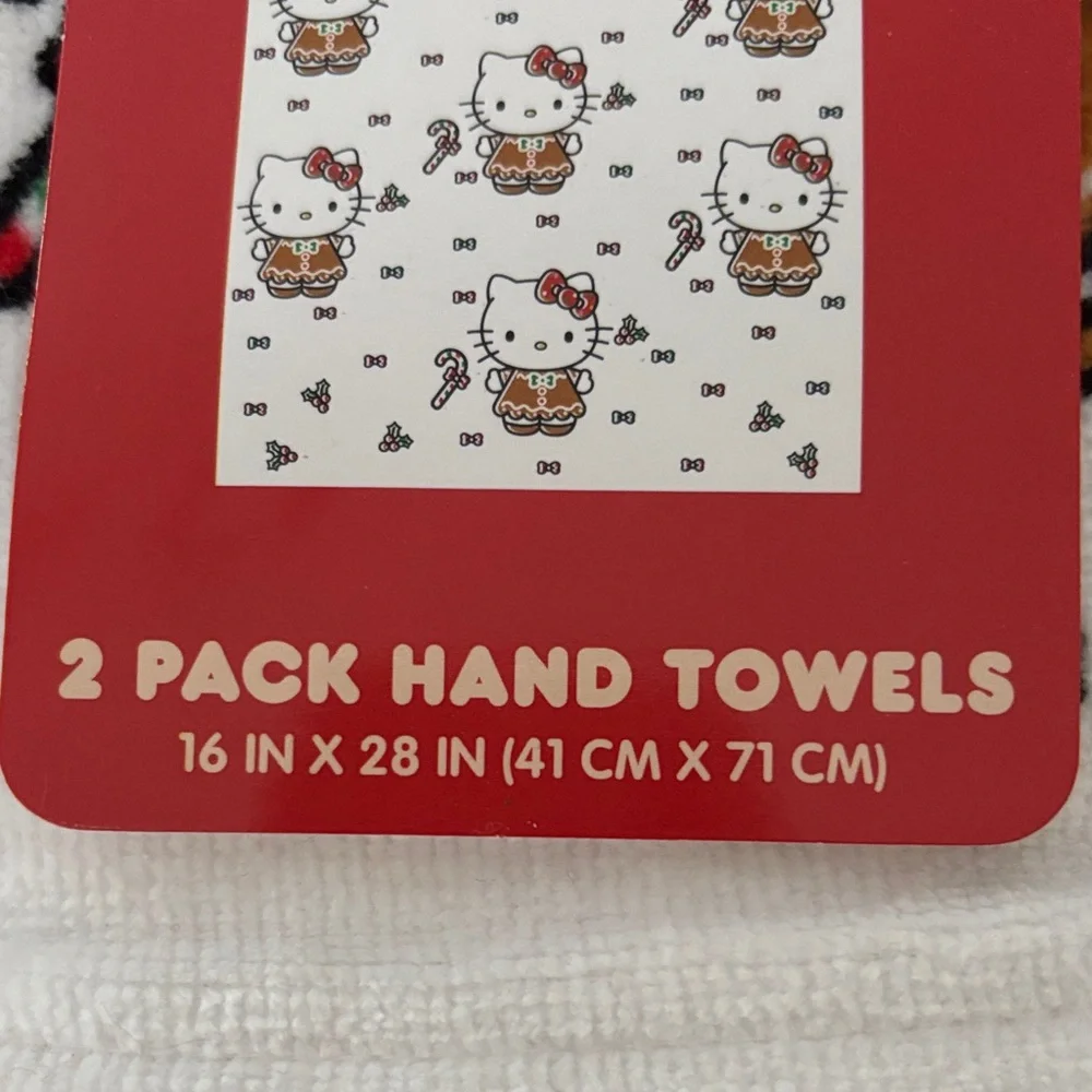 Hello Kitty White and Red Hand Towels Set